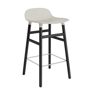 Normann Copenhagen - Form Barstool 65 cm - Lys grå/Sort eg